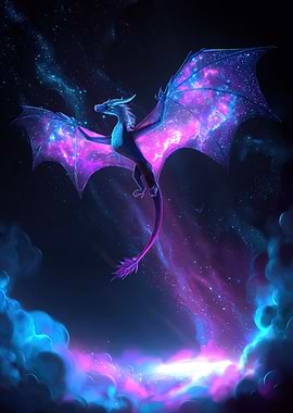 Galaxy Dragon in Cosmic Clouds