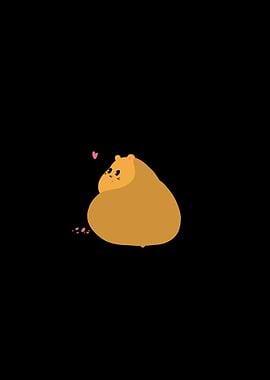 Cute Hamster with Pink Hearts
