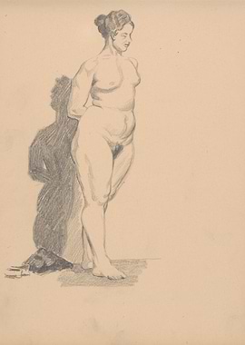 Pencil Sketch of a Nude Woman