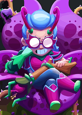 Brawl Stars character with plant elements