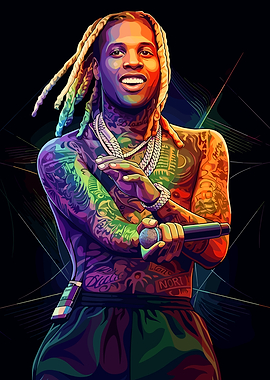 Colorful Portrait of a Lil Durk