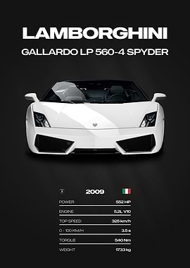 Lamborghini Gallardo LP560-4 Spyder Car Poster