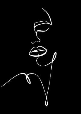 Minimalist Line Art of a Woman's Face