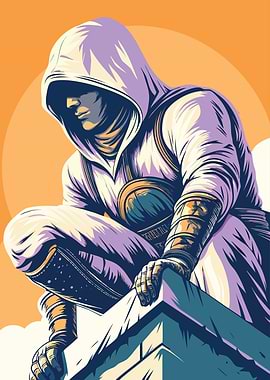 Assassin Crouching on Ledge