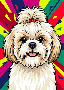 Cute Shih Tzu Dog Portrait