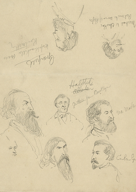 Pencil sketches of historical figures