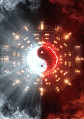 Yin Yang Symbol with Chinese Characters