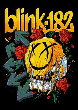 Blink-182 Skull and Roses Art