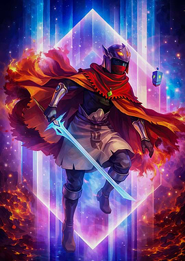 Fantasy Warrior with Glowing Sword