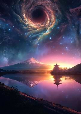 Cosmic Mount Fuji Reflection