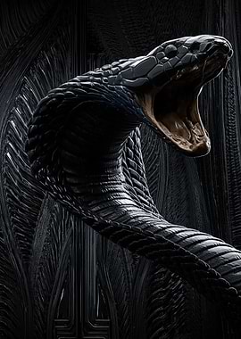 Aggressive Black Cobra