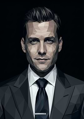 Low Poly Portrait of a Man in a Suit
