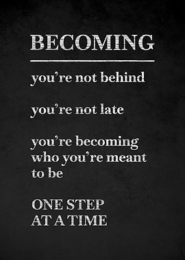 Inspirational Becoming Quote on Chalkboard
