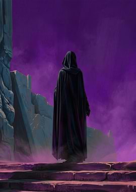 Mysterious Figure in Purple Haze