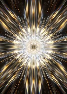Golden Starburst Abstract