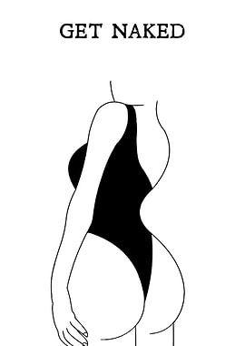 Minimalist line art of a woman in a swimsuit