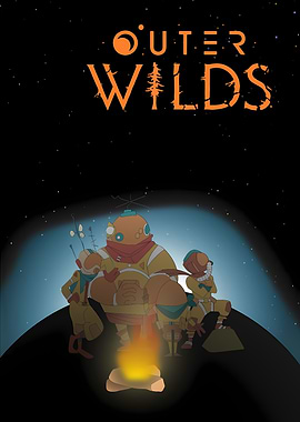 Outer Wilds characters around a campfire