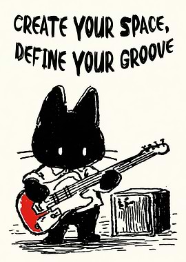 Retro Rocker Cat Defining Its Groove