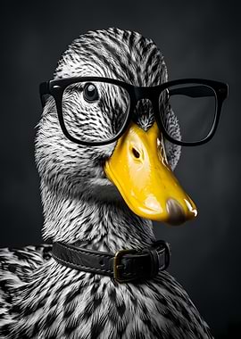 Duck Wearing Glasses and Collar