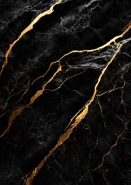 Black Marble with Gold Veins