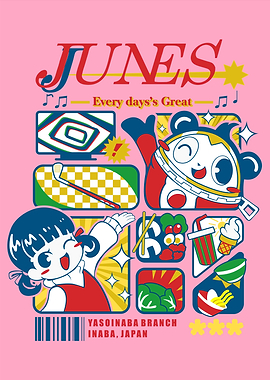 Cute Anime Style Illustration with Food - JUNES