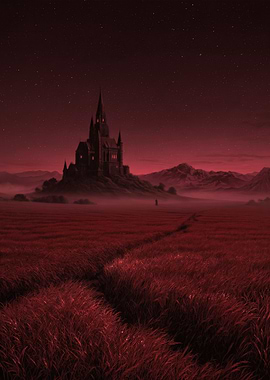 Gothic Castle in a Red Field