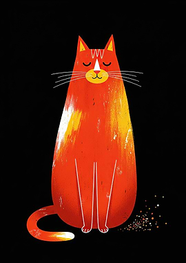 Orange Cat with Yellow Accents