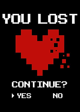 You Lost Pixel Art Game Screen