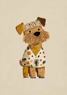Cute Dog Wearing a Patterned Vest