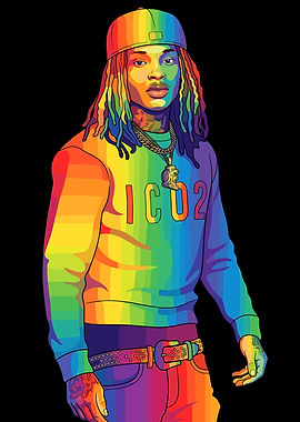 Rainbow Portrait of a King Von