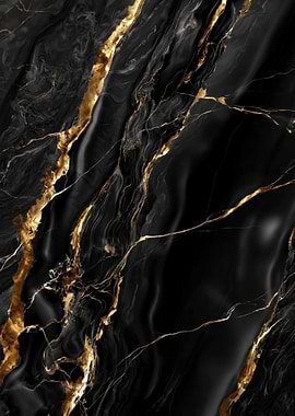 Black Marble with Gold Veins
