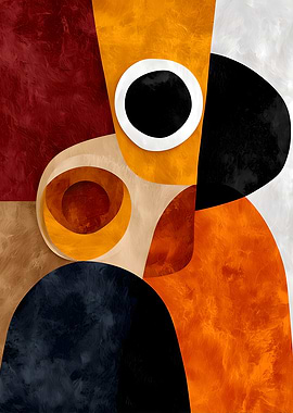 Abstract Geometric Shapes with Textured Background