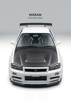 white Nissan GT-R R34 JDM