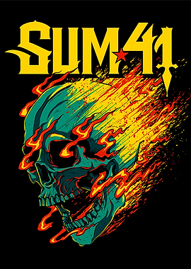Sum 41 Flaming Skull