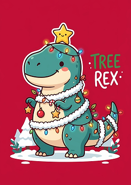 Cute Dinosaur Christmas Tree