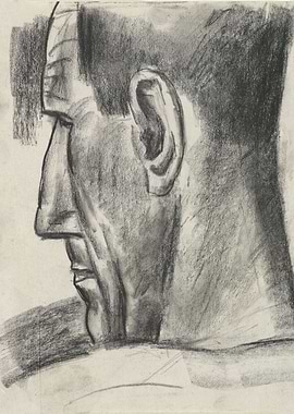 Charcoal Sketch of a Man's Profile