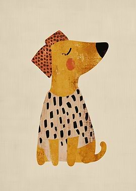Cute Dog Wearing a Spotted Shirt