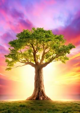 Majestic Tree at Sunset