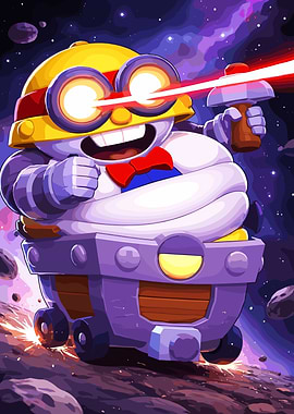 Brawl Stars character in space