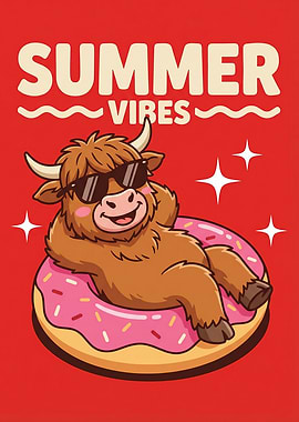 Summer Vibes Highland Cow