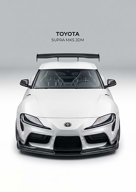 White Toyota Supra MK5 JDM poster