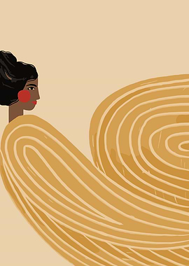 Woman with flowing golden hair