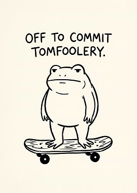 Frog on Skateboard Committing Tomfoolery