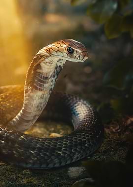 Cobra Snake in Natural Habitat