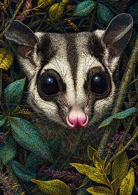 Detailed Sugar Glider Jungle Foliage