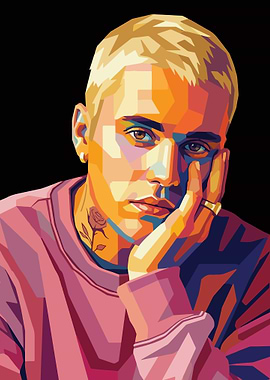Pop Art Portrait of Justin Bieber