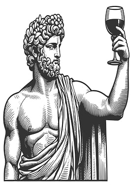 Statue of Bacchus with Wine