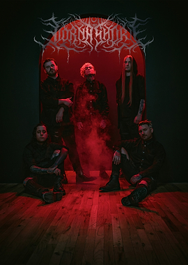 Metal Band Posing in Red Light