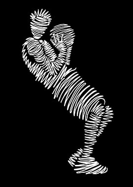 Abstract Basketballer Illustration