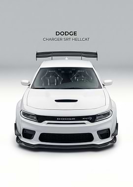 white Dodge Charger SRT Hellcat